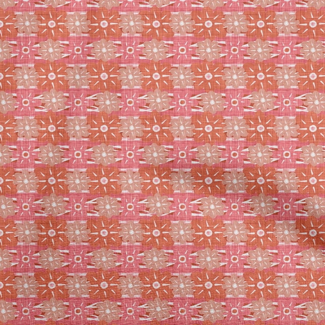 oneOone Polyester Spandex Rust Brown Fabric Floral Craft Projects Decor Fabric Printed By The Yard 56 Inch Wide