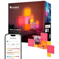 Nanoleaf Blocks Combo XL Smarter Kit – Smart RGBW LED Wall Lights for Gaming & Modern Decor (9 Panels 1 Shelf)