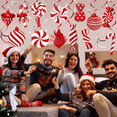 thumbnail image 3 of Juego de 26 piezas de adornos en espiral de caramelos navideños 2023 Colgante decorativo de Feliz Navidad, 3 of 6