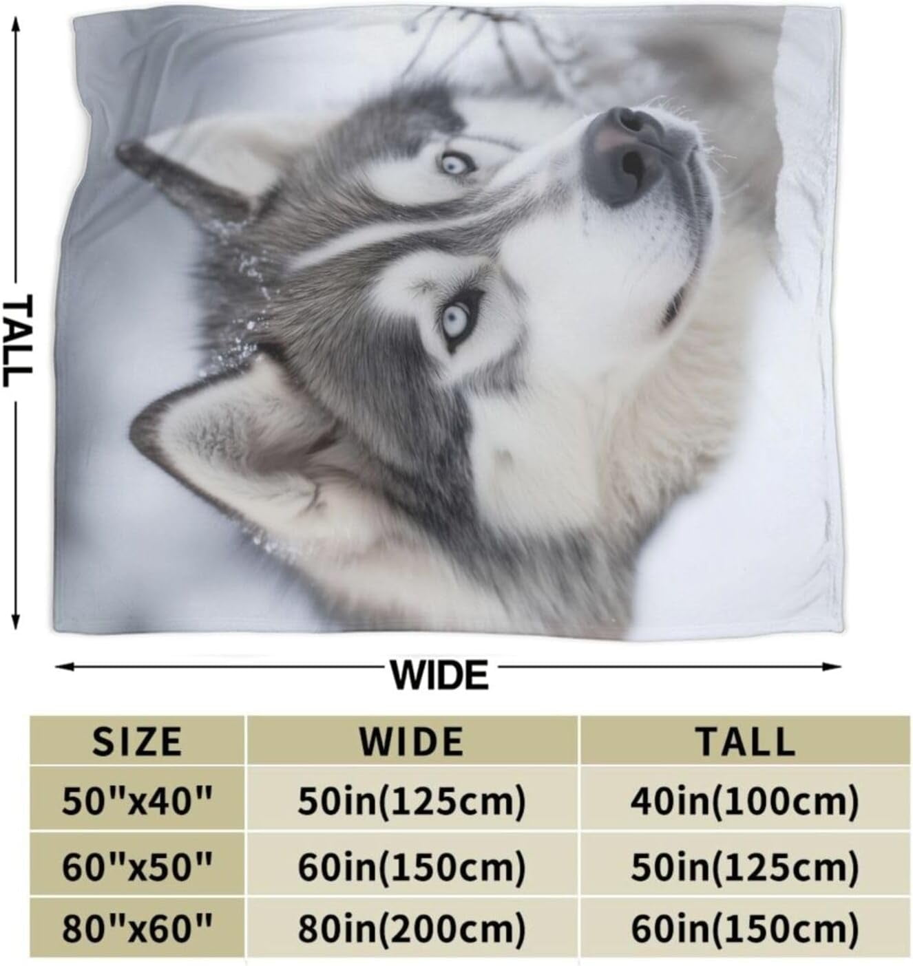 Cute Alaskan Malamute Blanket, Malamute Dog Gifts for Women Adults, Warm Lightweight Soft Winter Animal Alaskan Malamute Throw Blankets for Living Room Bed Sofa Home Decor 60x50
