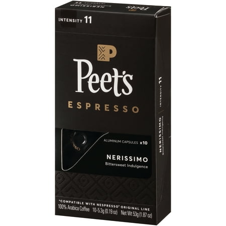 Peet's Coffee Nerissimo Nespresso OriginalLine Compatible Espresso Capsules, Intensity 11, 10 (Nespresso Capsules Best Price Uk)