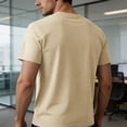thumbnail image 7 of PNTUTB Summer Tops for Men Button-Down V-Neck T-Shirt Solid-Color Casual Loose Comfortable Breathable Versatile Short-Sleeve T-Shirts, 7 of 7