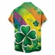 thumbnail image 3 of Ceisia Men's St. Patrick's Day Short Sleeve Shirt Clover Print Regular Straight Fit Green Turn-Down Collar Spring Summer Shirt Gift, 3 of 6