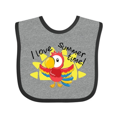 

Inktastic I Love Summer Time- Cute Parrot Gift Baby Boy or Baby Girl Bib