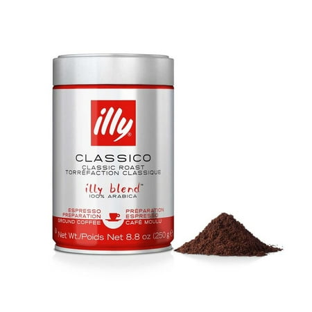 illy Ground Espresso Classico Medium Roast Coffee, 8.8 Oz