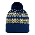thumbnail image 2 of Icon Sports Official Real Madrid Navy Pom Beanie with ZigZag Pattern Soccer Fan Apparel, 2 of 3