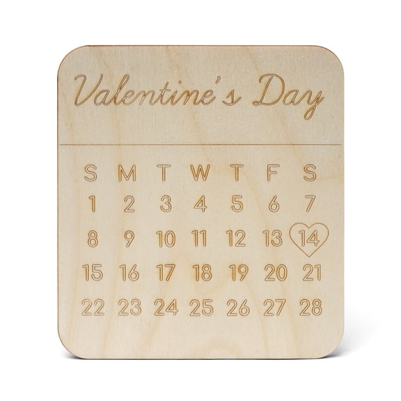 Valentine's Day Calendar Wood Cutouts 12-inch, 1/8 inch Thick, Pack of 3 Mother's Day/Valentines Crafts for Gifts and Girls' Décor, by Woodpeckers