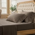 thumbnail image 3 of PURE ERA Jersey Knit Sheets Set 4Piece 20" Deep Pocket Fitted Sheet Soft 100% T-shirt Cotton (King, Solid Brown), 3 of 5