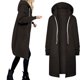 thumbnail image 2 of ICHUANYI Liquidación Moda Mujer Manga larga Frente abierto Prendas de abrigo sueltas Cremallera sólida Abrigo Tops Bolsillos Blusa ICHUANYI WER202308170244, 2 of 6