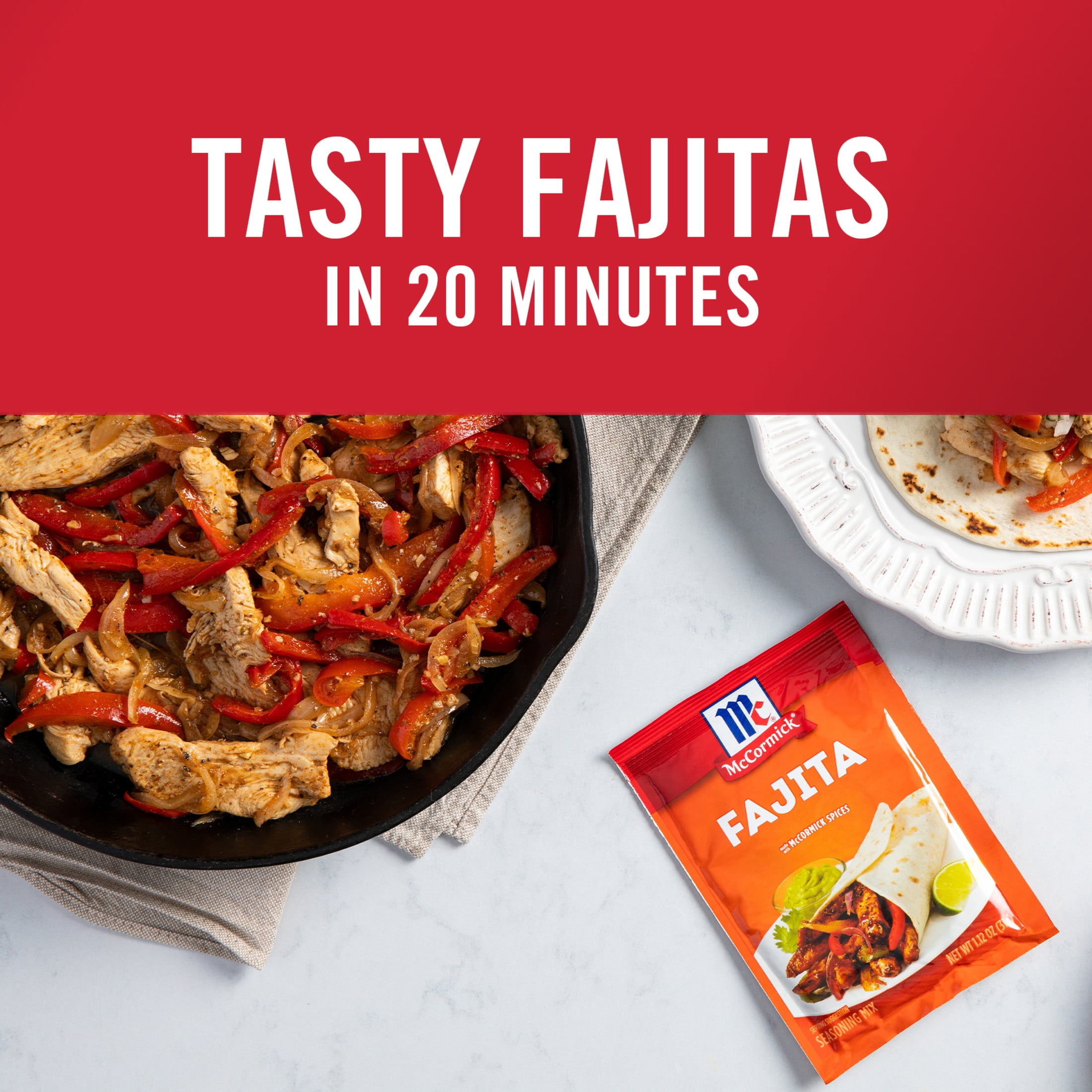 (8 pack) McCormick Fajita Seasoning Mix, 1.12 oz Packet