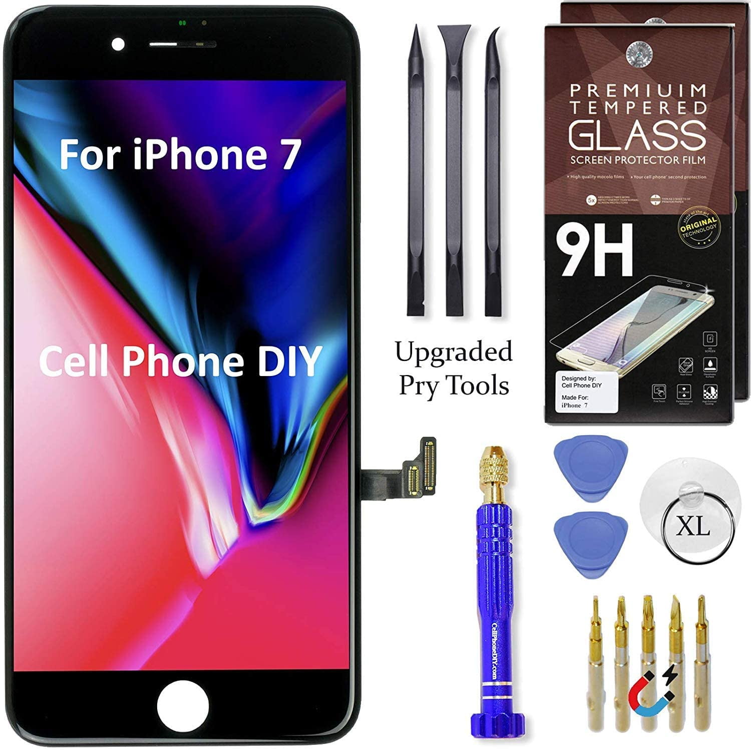 Cell Phone DIY Black LCD Screen Replacement Kit Compatible with iPhone