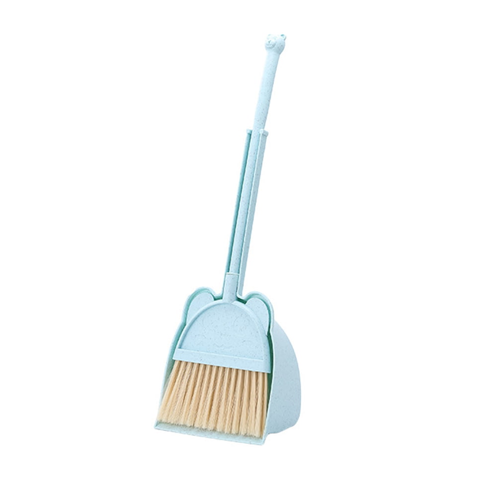 Small Toddlers Broom for Boys and Girls Toy Broom Cleaning Set Combo Blue Kids Mini Broom and Dustpan Set