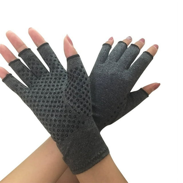 Guantes de medio dedo para el cuidado de la salud con fibra de cobre para deportes de interior, guantes de entrenamiento de rehabilitación, guantes de presión para las articulaciones, inflamación