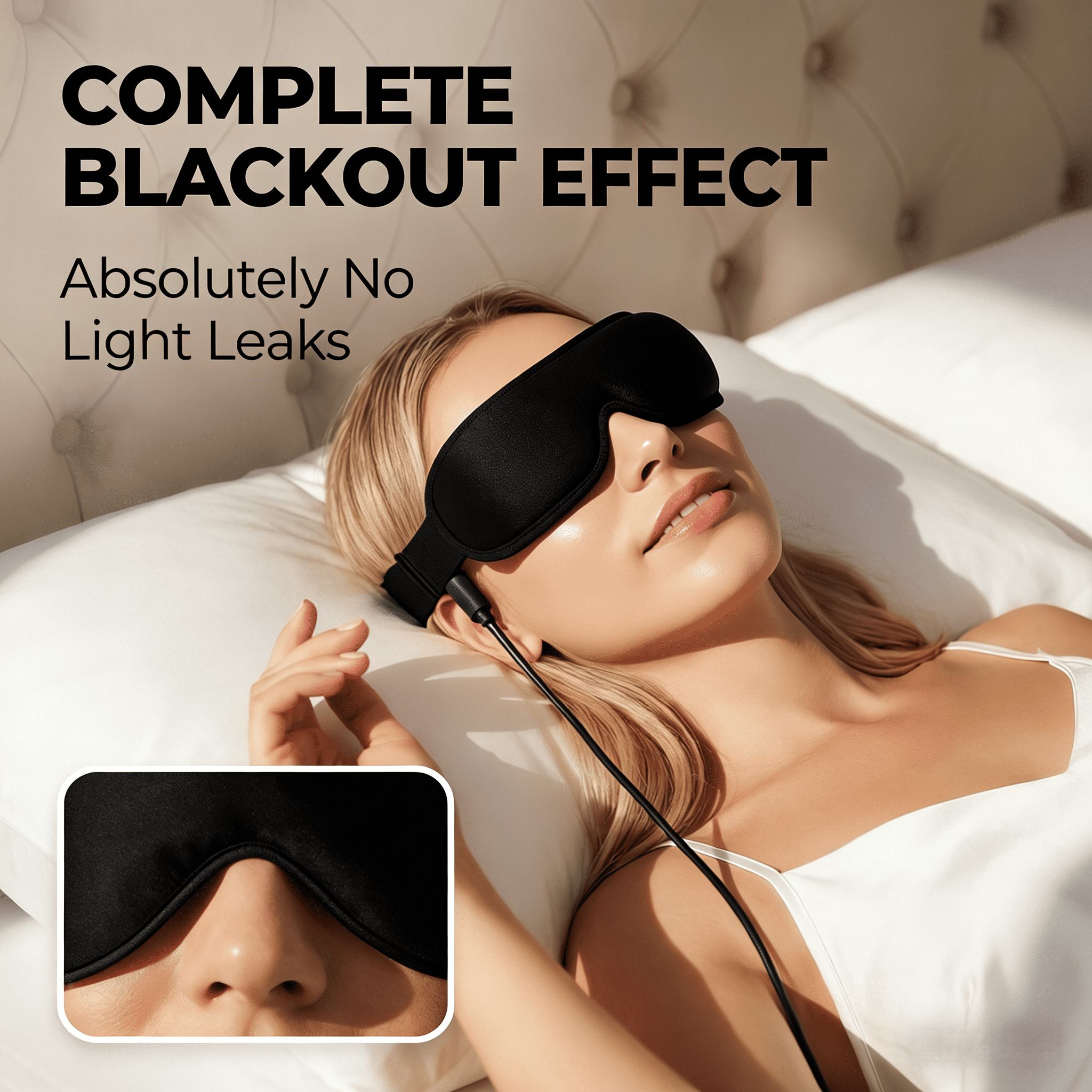 FACEMOON Heated Eye Mask, USB Warm Compress, Dry Eye Relief for Daily Use, Black