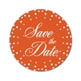 thumbnail image 1 of Darling Souvenir DIY Round 45 Pcs Orange Polka Dot Save The Date Wedding Stickers-1.6 Inches, 1 of 4