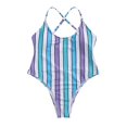 thumbnail image 2 of Women‘s Striped One-piece Swimsuit Color Blocking Sling Swimwear, 2 of 4