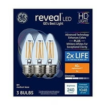 GE Reveal 40-Watt EQ Color-Enhancing Dimmable Candle Light Bulb (3-Pack)