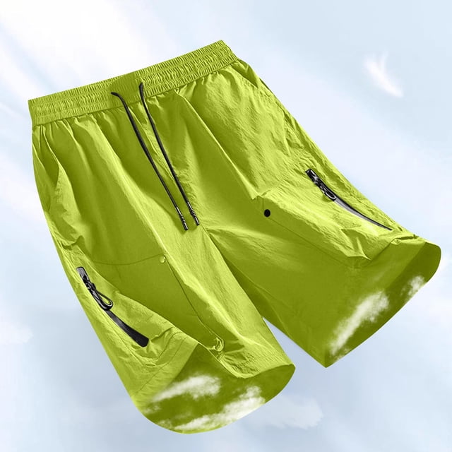 Shorts Amples pour Hommes, Shorts de Randonnée à Séchage Rapide pour Hommes, Shorts Cargo de Travail pour Hommes, Shorts Cargo Élastiques, Shorts Longs pour Hommes, Shorts Cargo Extensibles pour Hommes, Vert