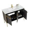 thumbnail image 3 of Fine Fixtures  Oakville Bathroom Vanity  with White Ceramic Sink Black Coal Oak - Satin Brass Hardware 42 Inch, 3 of 9