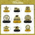 thumbnail image 2 of 9PCS Graduation Party Decorations Class of 2024 Congrats Grad Table Centerpiece Congratulate Graduation Honeycomb Table Toppers for Graduation Party Supplies(Gold,Black）, 2 of 13