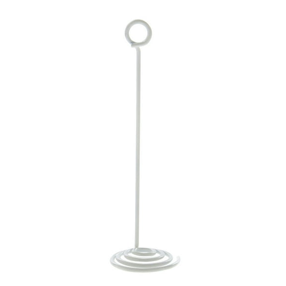 HUBERT® Countertop Sign Holder with Spiral Base White Metal - 7"H