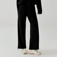 thumbnail image 5 of Women's Casual Pants with Pockets Comfortable Sweatpants for Everyday Wear Soft Warm Winter Bottoms for Lounging and Outings Elastic High Waisted Straight Leg Pull On Trousers, 5 of 5