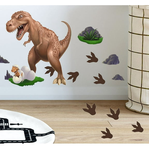Dinosaur Wall Decals T-Rex & Baby Dino, Kids Room Decor Stickers (21)Decals 1.5"-16.5"