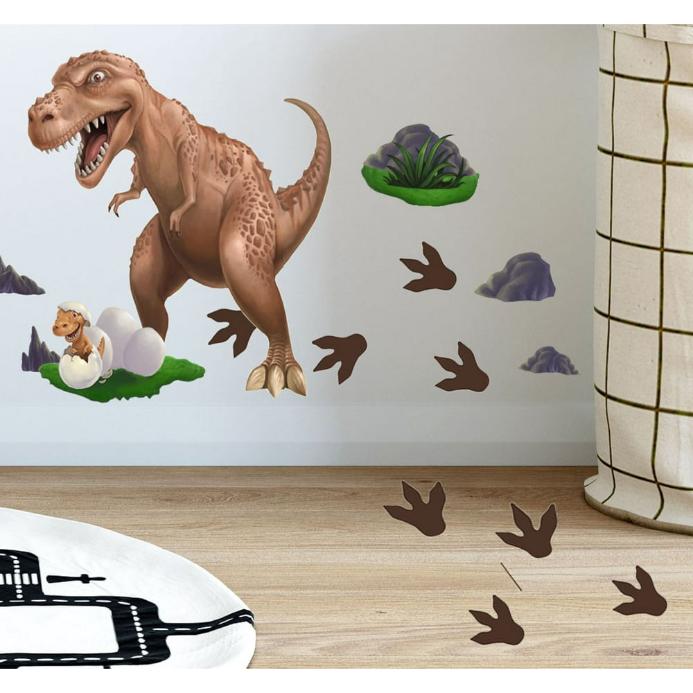 Dinosaur Wall Decals TRex & Baby Dino, Kids Room Decor Stickers (21