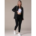 thumbnail image 7 of Unique Bargains Women's Frayed Hem Long Sleeve Lightweight Denim Jacket 2XL Black, 7 of 7