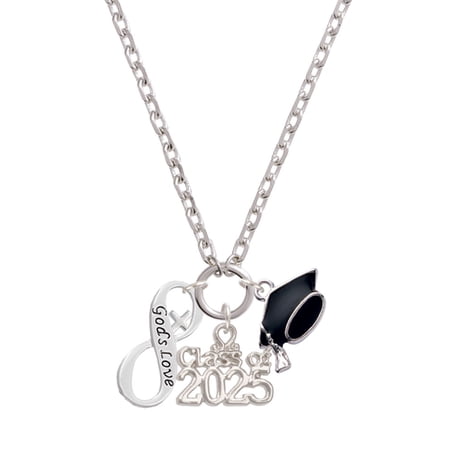 Delight Jewelry Silver-tone God's Love Infinity Sign - Silver-tone Class of 2025 Graduation Zoey Necklace, 28"