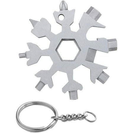 19 in 1 Snowflake Multi Tool Non-Corrosive Stainless Steel Multi-Tool - Multi-Function All-Round Camping Tool | Screwdriver - Hexagonal Spanner - Ring Spanner - Bottle Opener