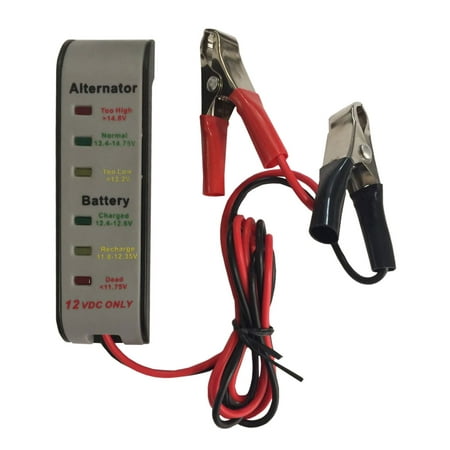 12V 6 LED Display Battery Tester Car Battery - Alternator Monitor Device (Best Automotive Battery Tester)