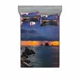 thumbnail image 2 of Ambesonne Beach Fitted Sheet & Pillow Sham Set, Tropic Seashore Sunset, Twinxl, Multicolor, 2 of 3