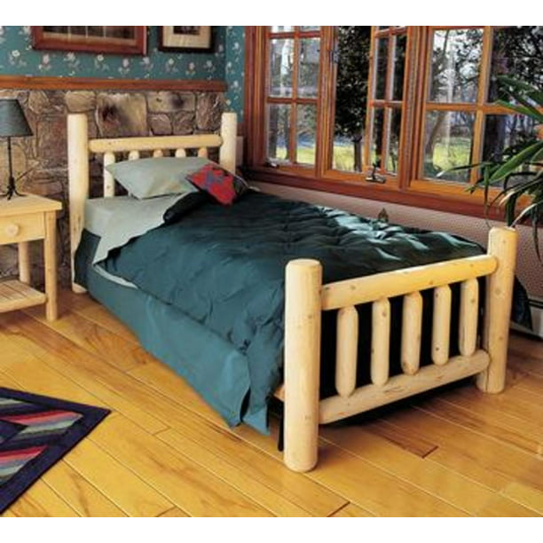Handcrafted Wooden King Bed Frame, Log Bed Frame King