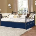 thumbnail image 3 of Pleated Bed Skirt with Split Corners for Daybeds - Three Side Coverage - 100% Brushed Microfiber Bed Skirt with 22" Inches Drop - Twin Size 39" x 75" (Navy Blue Solid), 3 of 7