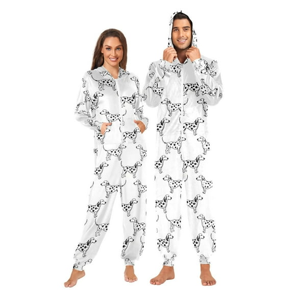 joogoo Dalmatian Dogs Unisex Adults Onesies Pajamas Jumpsuits L