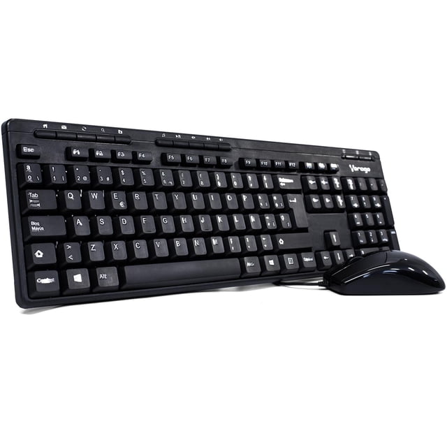 Kit Teclado y Mouse Vorago Multimedia KM-104 USB Negro 105 teclas 1000 DPI