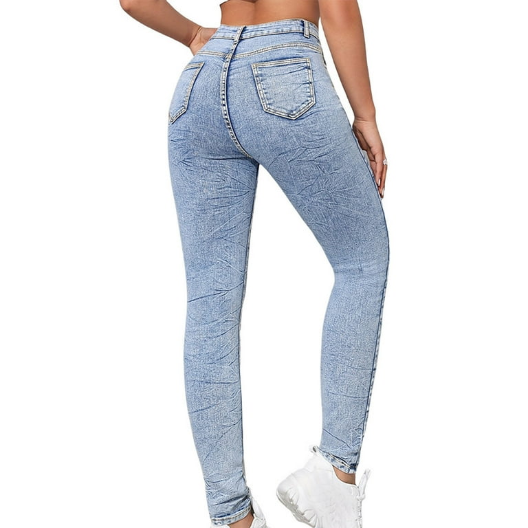 Mrat Ladies Workout Yoga Pants Women's Trendy Denim Trousers