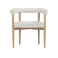 thumbnail image 2 of Benjara Lea 26" Accent Armchair- Curve Wishbone Back- White Boucle- Brown, 2 of 5