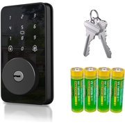 HWKTSMA Keyless Entry Door Lock with Electronic Keypad, Digital Smart Deadbolt Lock for Front Door, Matte Black, Easy Installation