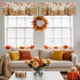 thumbnail image 4 of Thanksgiving Valances for Windows, 42 x 18in, Autumn Pumpkin Sunflower Leaves Watercolor Rod Pocket Kitchen Valance Curtain Light Filtering Window Treatments for Living Room Bedroom, 1 Panel, 4 of 7