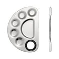 thumbnail image 1 of facefd Makeup Palette Artist Mixing Tray with Spatula Nail Art Holder Color Paint Tool for Foundation Eye Shadow Cream Mini semicircle, 1 of 9
