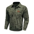 thumbnail image 3 of Long Sleeve Workout Top Men Solid Button Half Cardigan Flip Collar Leather Label, 3 of 8