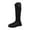 Black, variant on Shadouami Knee High Boots Women Round Toe Low Flat Heel Side Zipper Fall Tall Boots for Women