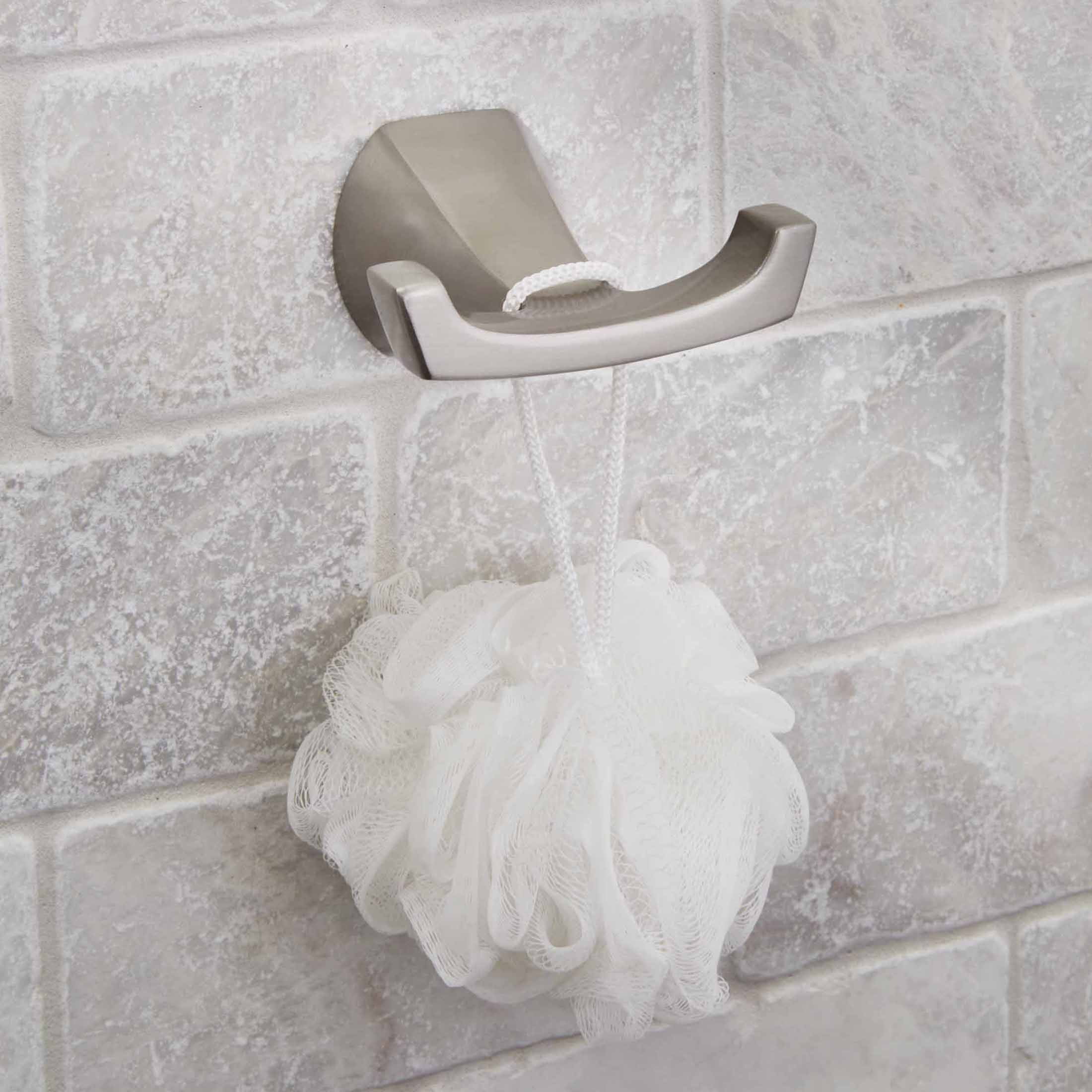 Better Homes & Gardens Simple Flare 3-Piece Bath Hardware Set, Satin Nickel, Wall Mounted, Towel Bar, Toilet Paper Holder, Robe Hook