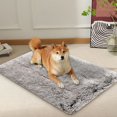 thumbnail image 5 of KeirienCC Dog Beds for Dogs, 11.8x16.7inch Plush Dog Crate Bed Fluffy Cozy Kennel Pad for Sleeping & Ease Anxiety, Washable Dog Mats with Anti-Slip Bottom for Large Medium Dogs (Light Gray), 5 of 7