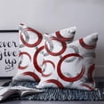 thumbnail image 2 of 18x18 Pillow Covers Set of 2, Red Grey Throw Pillow Covers Decorative Couch Cushion Case, Geometric Circle Modern Abstract Simple Art Microfiber Square Pillowcases for Bedroom Car Living Room, 2 of 7