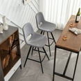 thumbnail image 3 of Roundhill Furniture Porth Fabric Kitchen 28.25" Barstools, Set of 2, Gray, 3 of 14
