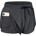 thumbnail image 2 of Women 2 in 1 Running Shorts Double Layer Athletic Yoga Workout Shorts with Pockets, 2 of 8