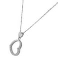 thumbnail image 2 of 925 Sterling Silver Open Heart Love Charm CZ Pendant Necklace, 2 of 3